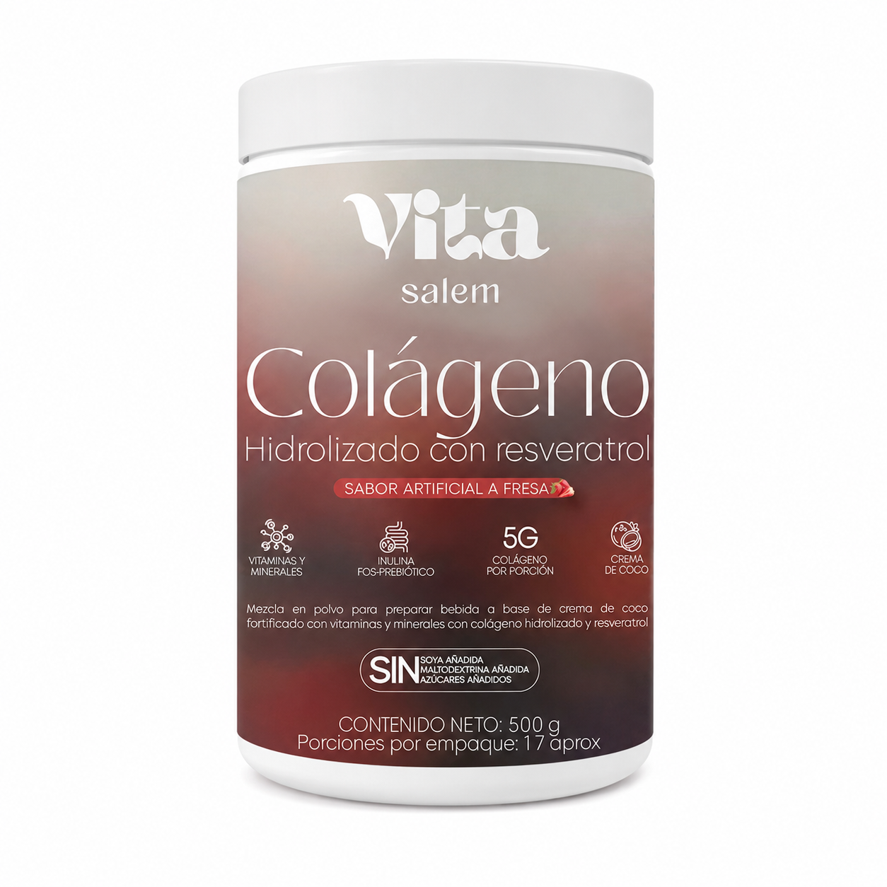 Colágeno con resveratrol sabor a fresa combo x 2