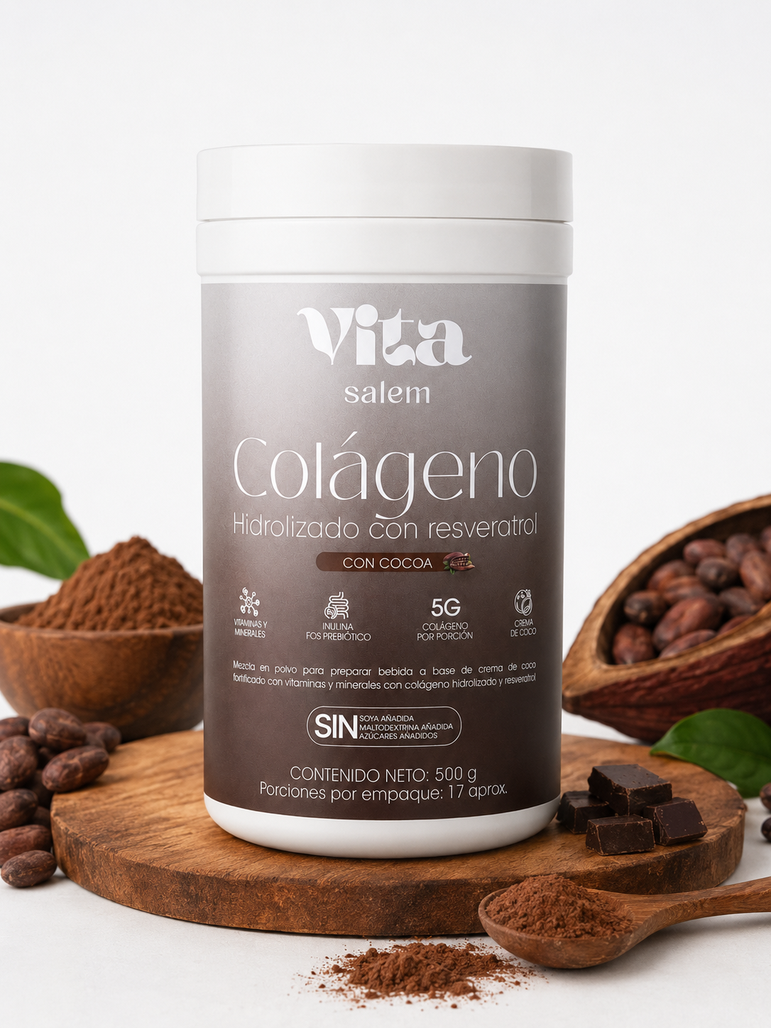 Colágeno con resveratrol sabor a cocoa