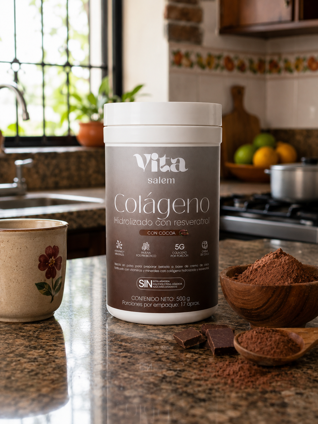 Colágeno con resveratrol sabor a cocoa
