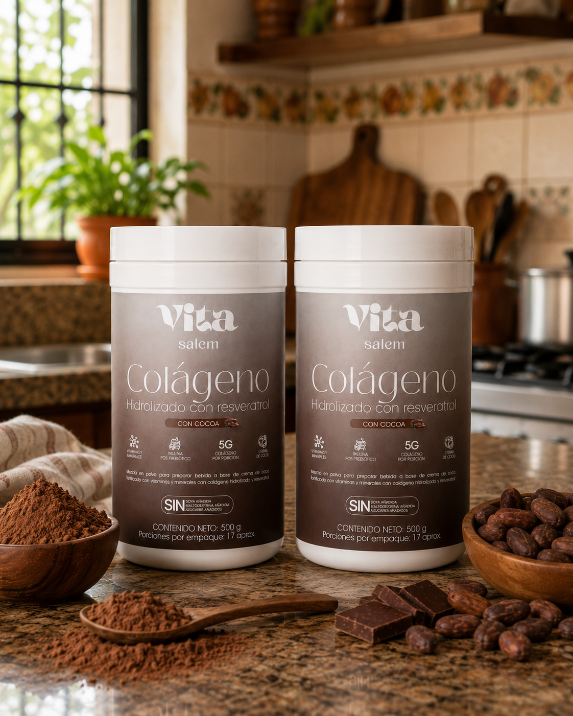 Colágeno con resveratrol sabor a cocoa combo x 2