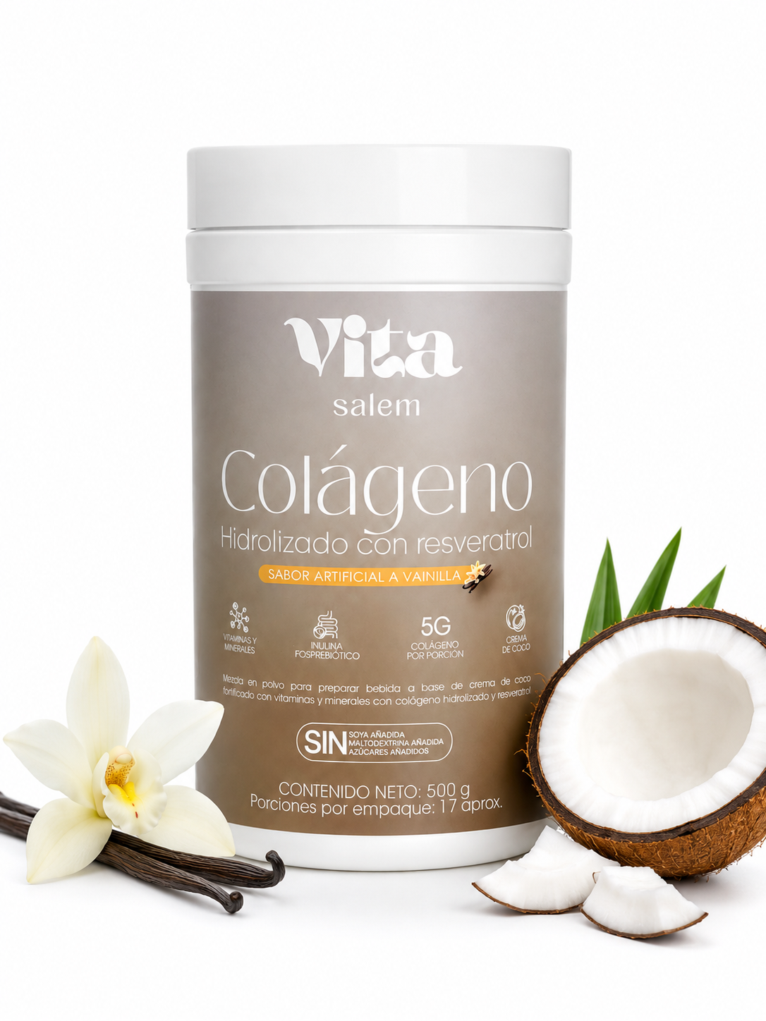 Colágeno con resveratrol sabor a vainilla