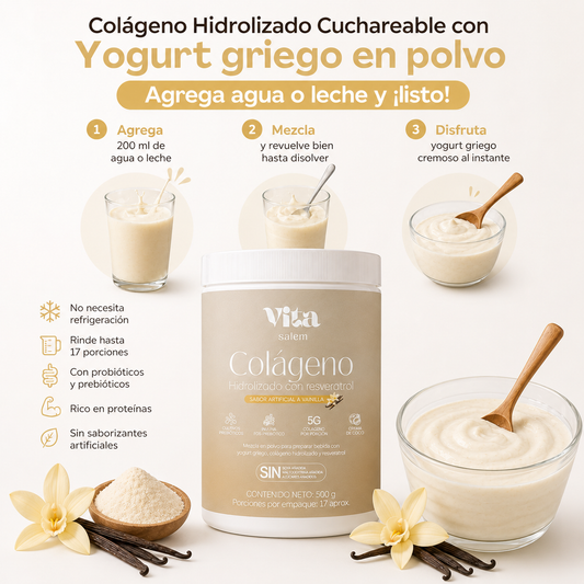 Colágeno con resveratrol sabor a vainilla