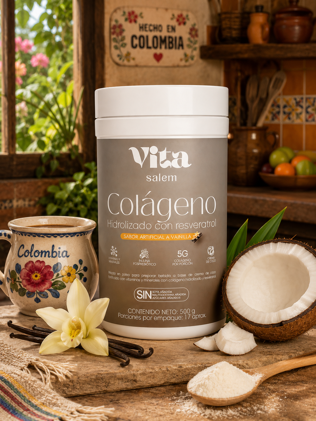Colágeno con resveratrol sabor a vainilla