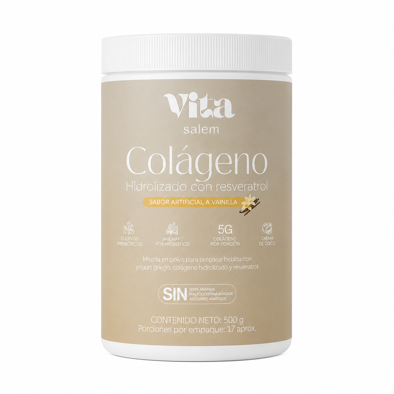 Colágeno con resveratrol sabor a vainilla