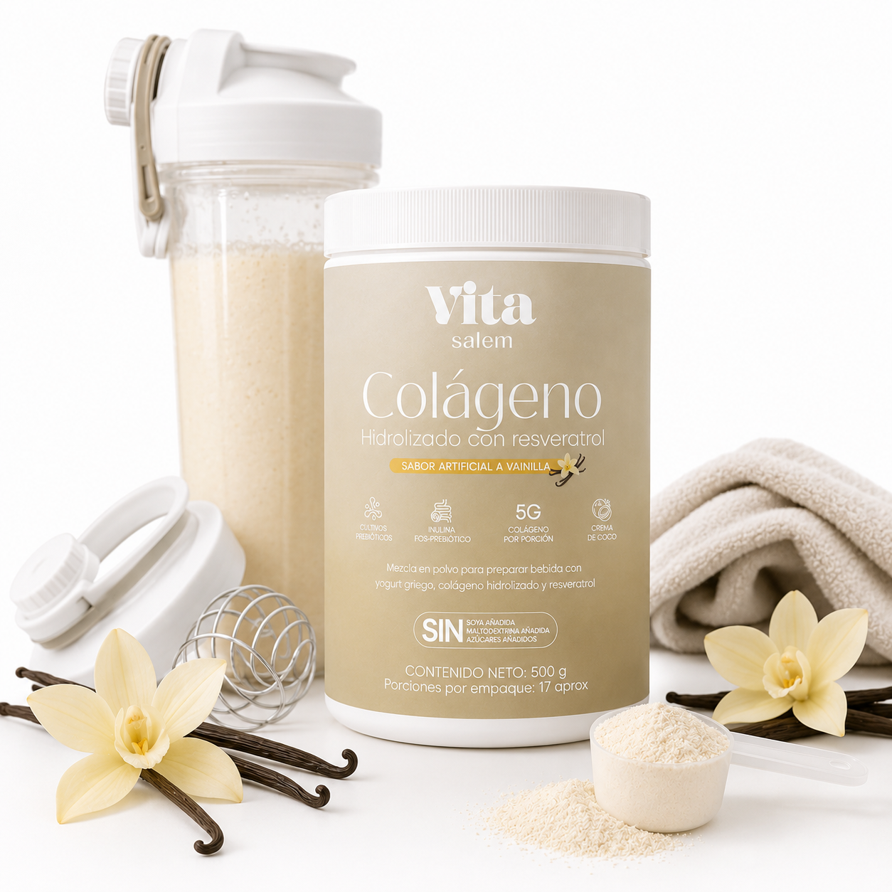 Colágeno con resveratrol sabor a vainilla