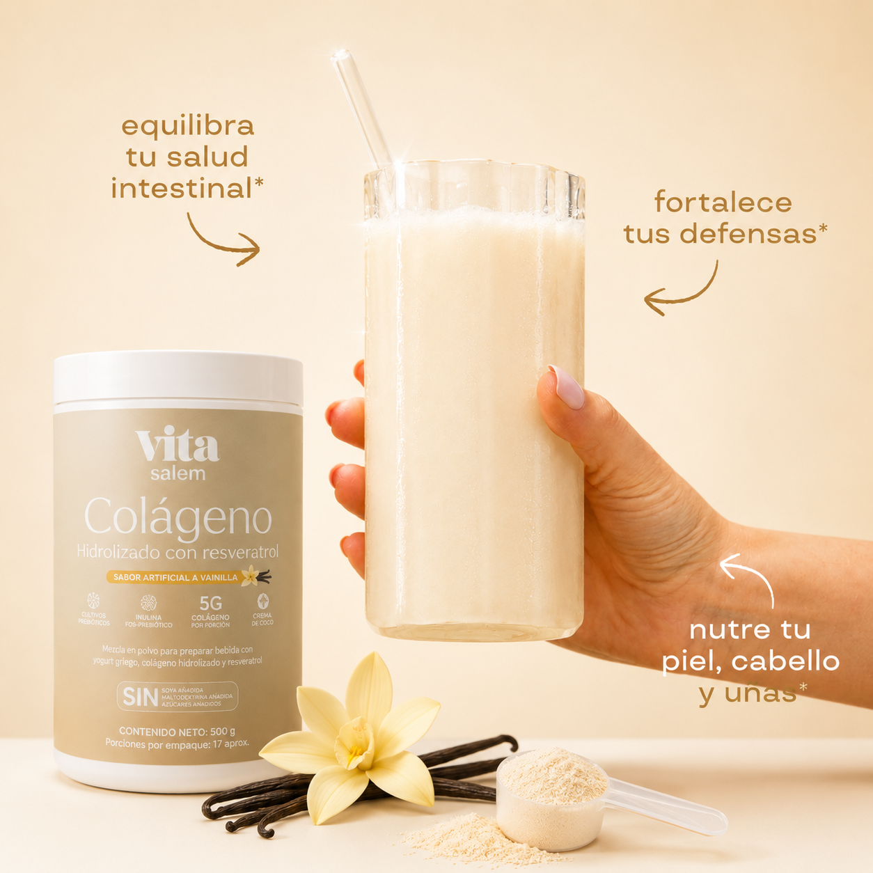 Colágeno con resveratrol sabor a vainilla